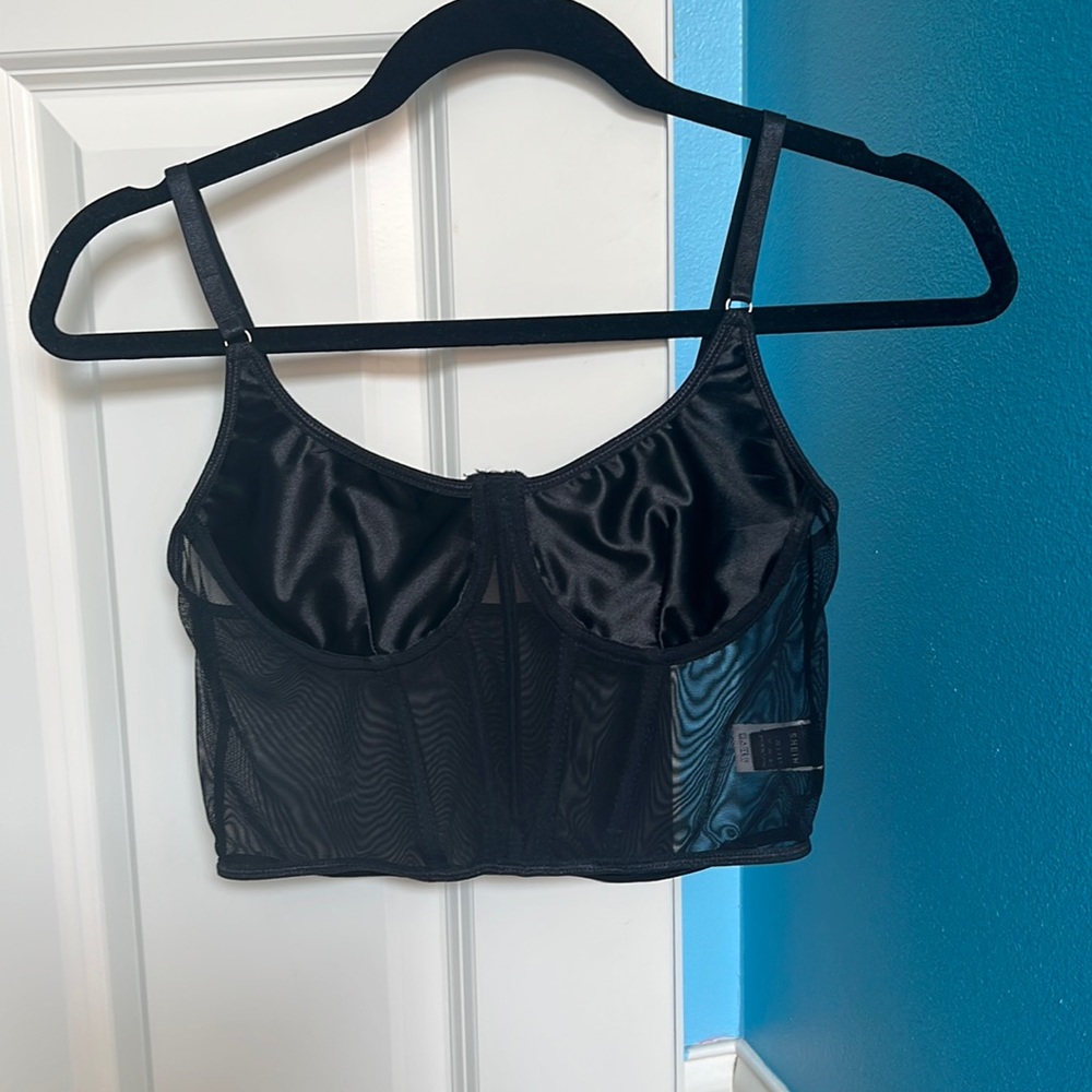 Black sheer tank top